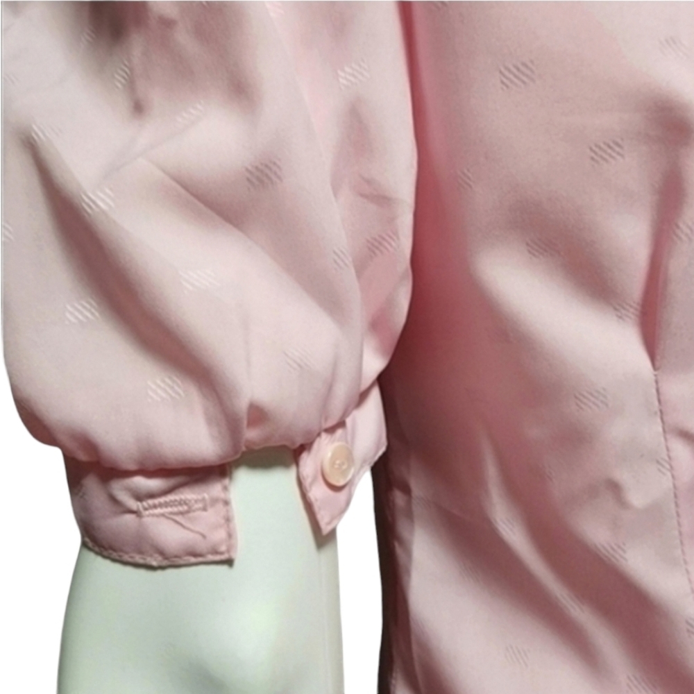 VINTAGE Y2K Bubblegum Pink Puffy Sleeve Blouse S Ruffle Punk Barbiecore Top - Picture 6 of 16